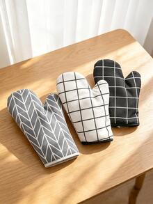 1pc/2pcs/4pcs Kitchen Oven Microwave Heat Resistant Gloves, Heat-Proof Baking Tools, Oven Mitts, Suitable For Microwave Baking, Kitchen Home Cooking, Double-Sided Quilted Washable Heat-Resistant Gloves, Camping Holiday Essentials - View 9