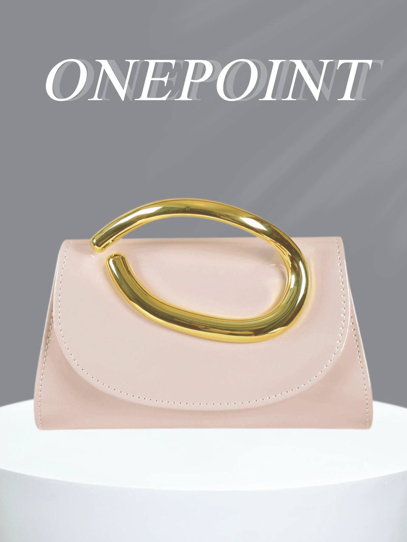 حقيبة يد ONEPOINT قطعة واحدة بلون سادة عتيق، محفظة متعددة الوظائف مدمجة، حقيبة يد نسائية من جلد PU أنيقة، مناسبة للزفاف والحفلات والفعاليات المسائية والعشاء والمناسبات الأخرى - لون مشمشي - مشاهدة 1