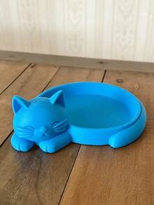 Sleeping Cat Tray Shaped Jewelry Storage Box, Cat Shaped Desktop Storage Tray, Suitable For Desk, Vanity, Shelf Decoration/Cat Lover Compact Storage/Office Organization Desktop Accessory Storage Rack - Multicolor - View 7