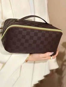 1件裝度假旅行化妝包 多功能收納包 PU皮革 化妝品袋 浴室防水盥洗包 旅行必備 度假必備 沙灘必備 假期必備 適合存放口紅 眉筆 化妝刷 手錶 手機 亦可作為女性禮物 伴娘禮物 婚禮禮物 - 多色 - 查看 3