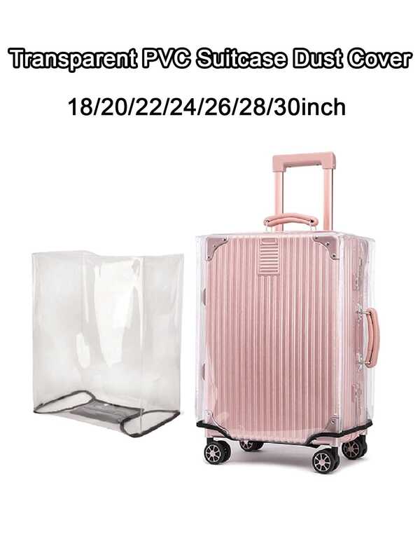 Funda protectora de maleta de PVC transparente, se ajusta al equipaje – Protector de viaje reutilizable contra la suciedad, – Bolsa de almacenamiento transparente para maletas de mano & maletas facturadas