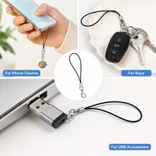 10/50/100/200/300/500 cái dây đeo nhiều màu đen, móc khóa tôm hùm, móc treo điện thoại, phụ kiện trang trí - màu đen - Xem 5