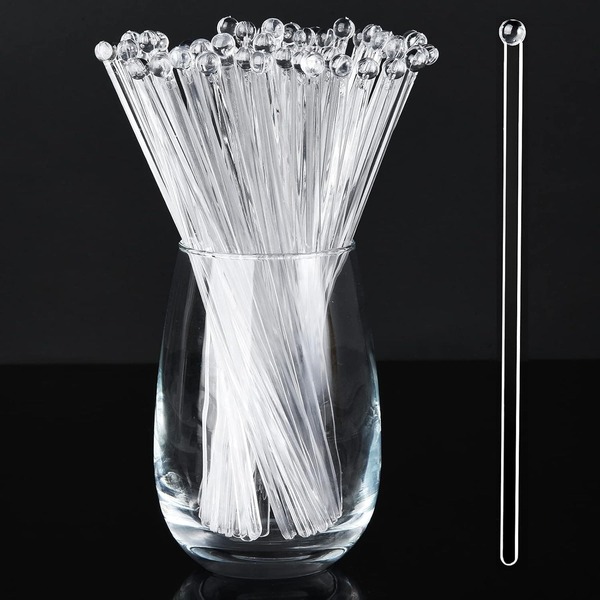 200/100/50/20/10 piezas Palitos agitadores elegantes y brillantes de color dorado, agitadores de bebidas de cristal transparente perfectos para mezclar, decorar postres y café para Navidad, bodas, cumpleaños y otros eventos, agitadores de 18.4cm, regalo del Día de San Valentín, fiesta, cumpleaños, lavables y reutilizables
