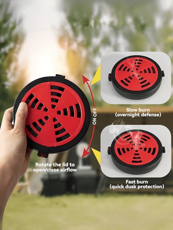 1pc Portable Mosquito Coil Holder With Lid, Fireproof & Dust-Proof Mosquito Coil Rack, Hanging Mosquito Coil Tray, Outdoor Camping Fishing Yard Universal Mosquito Coil Holder, Built-In Hook, Supports Waist Hanging / Bag Hanging, Fishing, Camping, Hiking Can Be Carried With You