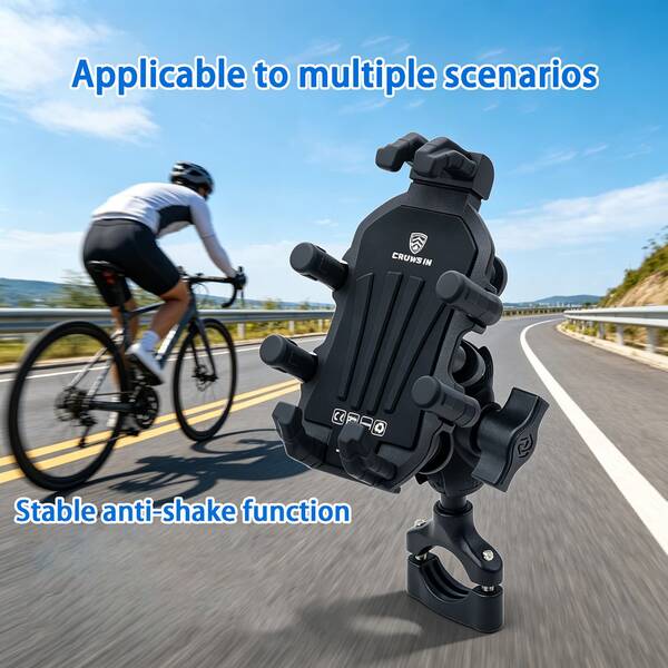 Soporte para teléfono de bicicleta a prueba de golpes con 8 garras, giratorio 360°, para manillar, motocicleta, patinete eléctrico y triciclo.