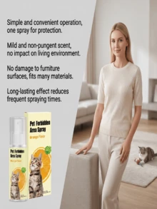Pet Deterrent Spray, Home Cat Urine & Scratching Prevention, Portable Pet Training Spray, Cat Repellent, Long-Lasting, Effective & Gentle, Multi-Scenario Use, Odor-Free & No Residue - one-size - View 8
