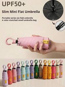 1 pièce Mini parapluie pliable, parapluie de voyage portable imperméable de poche, mini parapluie de voyage, accessoire de voyage essentiel pour femmes, mini ensemble d'accessoires de voyage - Multicolore - Voir 1