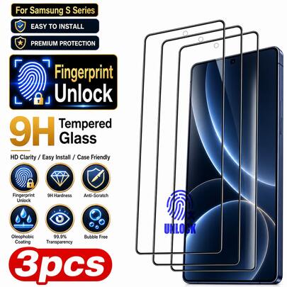 3 Packs, 3 Privacy Screen Protectors Fingerprint Unlock Compatible With Curved Models, Anti-Scratch, Splash-Proof, Anti-Fingerprint, Anti-Peep, Privacy Protection, Compatible With Samsung Models Galaxy S22 Ultra/Galaxy S23/Galaxy S23 Plus/Galaxy S23/Galaxy S24/Galaxy S24 Plus/Galaxy S24 Ultra/Galaxy S25 Ultra/S25/Galaxy S26 Ultra/S26 Plus/S26