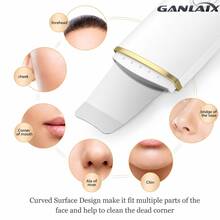 GANLAIX USB充電式電動臉部清潔儀，震動洗臉刷黑頭清除器，附2個矽膠刷頭，去角質提拉護膚美容工具，旅行便攜，聖誕美容禮物 - 彩色 - 查看 2