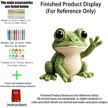 1 Set DIY Handmade Crochet Kit For Salon Fish And Greeting Frog, Adult Knitting Craft Kit (Not Finished Product, Requires Handcrafting), Includes All Materials And Step-By-Step Tutorial. Wedding Season/Birthday Gift/Couple Gift/Easter/St. Patrick's Day Gift, Handmade Lucky/Thoughtful Gift For Family/Friends/Couples. Indoor Home Decor, Cabinet Collection, Window Sill Decoration. - DIY Crochet Kit - View 2