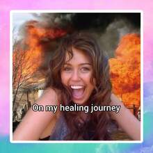 Miếng dán vinyl chống nước hình cô gái cười trên nền nổ với dòng chữ "On My Healing Journey" - bề mặt nhẵn bền, miếng dán tự dính, phù hợp cho ô tô, cửa sổ, laptop, xe tải, bình nước - thiết kế đa năng bền bỉ, miếng dán ô tô - Một cỡ - Xem 2