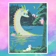 Dragon And Cat In The Lake At Night, Soft And Quiet - Fun Emotional Decorative Stickers, Waterproof Vinyl Stickers - Durable Smooth Surface, Self-Adhesive Bumper Stickers, Suitable For Cars, Windows, Laptops, Trucks, Water Bottles - Multi-Functional Durable Design, Car Stickers - Vinyl - View 8