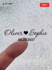1/30/60/120pcs Customizable Label Stickers, Personalized Wedding Bubble Stick Stickers, Transparent Vinyl Custom Name Labels, Wedding Candy Box And Gift Bag Decoration, Gift For Bride, Groomsman, Bridesmaid, Bridal Shower, Waterproof - Multicolor - View 35