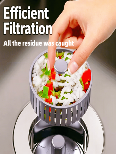 1/2/3pcs-2026 Kitchen Sink Pop-Up Drain Strainer Anti-Clog Filter, Universal Sink Pop-Up Drain Core, One-Touch Press Water Blocking Detachable Filter, Kitchen Sink Anti-Residue Anti-Odor Drain