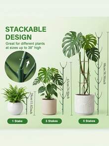 Stackable Support Pole With Adjustable Height To Meet Different Growth Stage Needs, Special Design, Secure Fixation And Easy Operation, For Plants - Multicolor - View 2