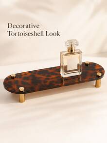 2pcs/1pc 28cm Leopard Print Desktop Storage Tray Display Rack, Luxury Vintage Jewelry Holder Perfume Cosmetic Organizer Tray, Gold Legs Small Shelf, Suitable For Bedroom Vanity, Office, Desk Drawer Side, Entryway, Nightstand And Bathroom Countertop, Used As Furniture Organizer, Hair Accessory Organizer And Daily Storage Tray To Help Keep Desktop Organized - Leopard Print - View 8