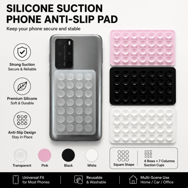 2pcs Silicone Suction Cup Phone Case Stand, Transparent Silicone Suction Cup Phone Case Stand, Single-Sided Suction, Adhesive Phone Stand, Phone Accessories, Suction Cup Phone Stand, Octobuddy, Adhesive Phone Stand, Back To School, Suitable For Smartphones, Summer, Holiday Essentials, Phone Accessories, Octobuddy, Cheap, Father's Day Gifts, Christmas, Squishy, Office Supplies For Women Desk, Dorm Room Essentials College, Car Accessories