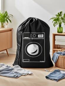 Large Capacity Drawstring Laundry Bag (Washing Machine Print) - Heavy Duty Durable, Suitable For Travel, Beach Bag, Camping, Portable Lightweight, Fashionable And Durable - Multicolor - View 11