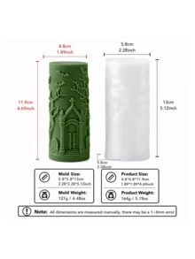 Skull Magic House Elf Castle Cylindrical Relief Silicone Mold, Compatible With Candle, Plaster, Resin, Halloween Decoration Creative Holiday Gift Craft Mold - Halloween Skull Cylindrical Candle Mold - View 11