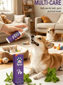 Pet Oral Care Spray, Best-Selling, Gentle Care For Pet Oral Freshness And Comfort, Fresh Breath, Daily Care, Oral Spray, 0 Distance For Cat And Dog Lovers, Natural Ingredients For Teeth Cleaning And Odor Prevention, Gentle Formula, No Rinsing Required, For Licking, Convenient And Quick, Say Goodbye To Brushing Difficulties - Violet Purple - View 1