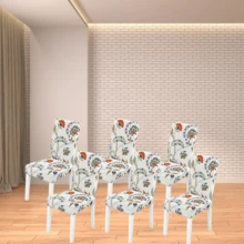 1PC/4pcs/6pcs Chair Cover, Decorative Chair Slipcover, Milk Silk Fabric, Non-Slip Elastic Full Coverage Chair Cover, 1PC One Size, 4pcs/6pcs Set, Floral Print, Rich Colors, Suitable For Spring, Summer, Autumn, Winter, All Seasons - Multicolor - View 13