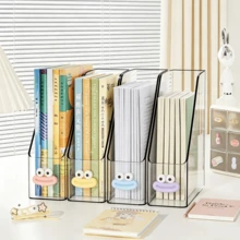 1/2/3pcs Transparent Desktop Bookends, Acrylic Desk File Organizer, Office Student Book Organizer, Storage For Books, Notebooks, Files, Magazines, Suitable For Study, Office, Bedroom Home Decor - Multicolor - View 3
