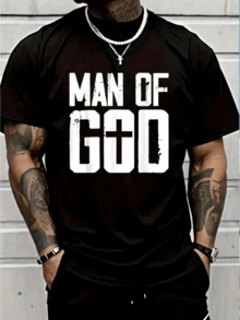 Camiseta 100% Algodón Hombre de Dios Yo Jesús Camiseta Gráfica para Mujeres y Hombres - Negro - Ver 1