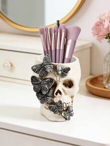 Butterfly Skeleton Storage Pen Holder Desktop Decoration Statue Ornaments Decorative Items Halloween Home Party Decorations Resin Crafts Storage Decorations - Multicolor - View 7