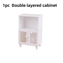 1:12 Dollhouse Miniature Furniture, Furniture Model Scene, Modern White Accessory Cabinet, Cupboard, Miniature 3-Tier Cabinet, 2-Tier Cabinet, Micro Scene Cabinet, Micro Scene Photography Prop Decoration - A - View 9