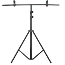 Soporte de luz en forma de T pequeño de 30 pulgadas (aprox. 76.2 cm), soporte mini adecuado para papel de fondo de escritorio de estudio, soporte de fondo en forma de T con barra transversal y 2 clips - negro - Ver 11