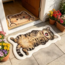 1pc Rollable Bath Mat, Bathroom Rug, Door Mat, Small Rug, Carpet, Floor Mat, Home Decor, Area Rug, Outdoor Mat, Bedroom Carpet, Washable Rug - Multicolor 6 - View 3