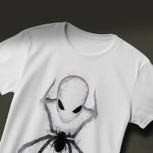 Dark Spider Print T-Shirt, 100% Premium Cotton, Men's Sizes 2 To XL - 白色 - 查看 2