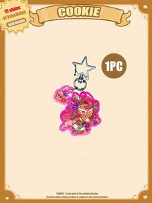 Cartoon Character Acrylic Keychain, COOKIE RUN, COOKIE KINGDOM, Anime Pattern, Car Keychain, Key Ring, Bag Pendant, Special Gift For Friends - Multicolor - View 4