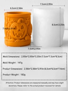 Skull Magic House Elf Castle Cylindrical Relief Silicone Mold, Compatible With Candle, Plaster, Resin, Halloween Decoration Creative Holiday Gift Craft Mold - Halloween Skull Cylindrical Candle Mold - View 12