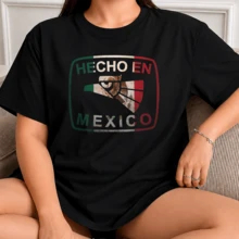 Unisex Black T-Shirt Mexico Made, El Tri Eagle Shield Quality Printed Short Sleeve Round Neck, Authentic National Pride Streetwear For Women And Men, World Cup 2026 Gift, Soft Cotton - 黑色 - 查看 1
