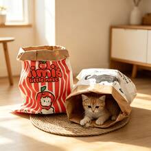 Cat Boredom Relief Self-Entertainment Sound Toy, Kraft Paper Cat Tunnel Cat Bed, Hide-And-Seek Tunnel Bag, Cat Teaser Wand, Suitable For All Cat Breeds, Indoor And Outdoor Play - Multicolor - View 1