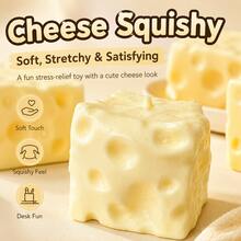Cheese Squishy Moldable Non-Rebound Handmade Stress Relief Squeeze Toy Soft Touch Fake Food Toy CheeseSquishy Moldable Toy Non Rebound Handmade Toy Squeeze Toy Fake Food Toy StressRelief Decompression Toy - Multicolor - View 3