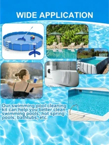 1pc Portable Vacuum Suction Head, Crescent-Shaped Shaped Pool Cleaner With Floor Brush, Powerful Suction, Multi-Scenario Universal, Pool / Hot Tub / Bathtub Bottom Cleaning Tool, Efficiently Removes Leaves, Hair, Mud And Sand (Telescopic Pole Not Included) - Half-moon Shaped Suction Head - View 2