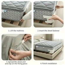 Bed Sheet Fixer 4Pcs Heavy-Duty Bed Sheet Stand - Anti-Slip Mattress Strap, Suitable For All Sizes Of Bed Sheets, Easy To Install For Use, Modern Mattress Fixer, Household Daily Use, Bedding Items (White) - White - View 12