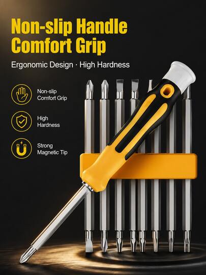 Screwdriver Set Magnetic Head Cross Flat Head Screwdriver Head Household Multifunctional Precision Maintenance Tool