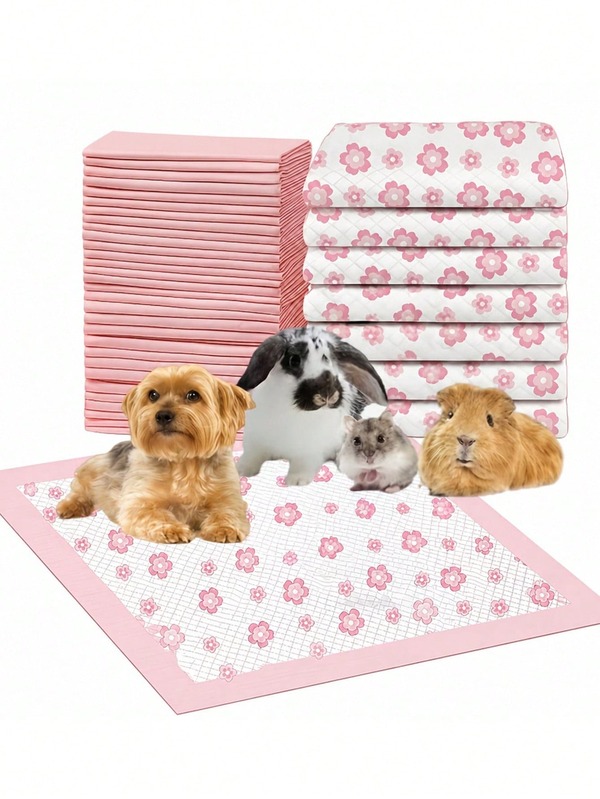 Thickened Super Absorbent Disposable Dog Pee Pads, Odor-Eliminating Pet Training Pads, Cute Printed Design Absorbent Pads, Cat & Dog Pee Pads, Highly Absorbent, Odorless, Leak-Proof Quick-Dry Design, Breathable Protective Pads, Cat & Dog Pet Cleaning Products (Selectable Size And Quantity)