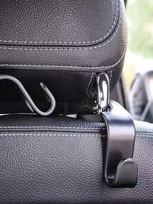 2pcs Car Seat Headrest Hooks - Black Multifunctional Back Seat Storage Organizer, Helps Keep Bags, Purses And Phones Neat And Organized During Travel - Multicolor - View 8