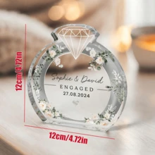 1 buah Plakat Peringatan Pertunangan yang Disesuaikan dan Dipersonalisasi, Blok Akrilik Transparan, Hadiah Tanggal Spesial Pertunangan, Dekorasi Ruang Keluarga, Hadiah Pernikahan untuk Acara Bridal Shower, Kalender Pertunangan - Kartu Berlian Bata - View 9