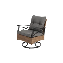 Outdoor Drehbare Schaukelstühle Set 3 Stück Mit 1 Tisch Und 2 Schaukelstühle Unterstützung 350lbs Wicker Outdoor Möbel Patio Gesprächssatz - Brown Gray, Grey - View 2
