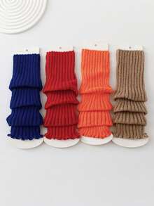 Random Combination 4/8 Pairs, Girls' Slouchy Leg Warmers Set - Suitable For Dance And Play, Warm And Comfortable | Soft Knee-High Leg Warmers For Spring, Autumn And All Seasons - Multicolor - View 5