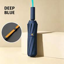 8-Rib Automatic Open/Close Windproof Umbrella For Men And Women - Foldable, Reinforced Design With Ergonomic Handle, Durable And Stylish For Travel, Commuting, Outdoor Activities, Umbrella Heavy Duty Windproof, Commuting Accessory - Multicolor - View 16