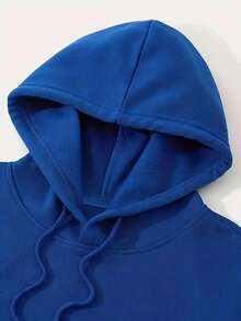 Men's Hoodie With BOSTON Letter Print, Casual Men's Sweatshirt. - 藍色 - 查看 3