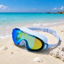 Adult Large Frame Wide Angle Coated Swimming Goggles, Adjustable Strap Comfortable Fit, Unisex Pool Training Beach Swimming Goggles - Multicolor - View 3
