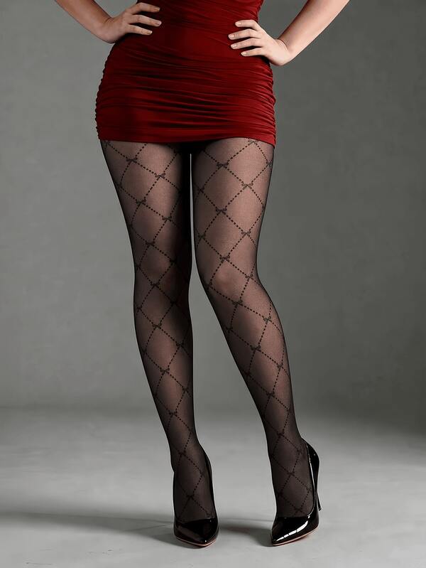 Women's Black Semi-Sheer Bowknot Tights, Romantic Satin Ribbon Design Pantyhose, Everyday Fashion