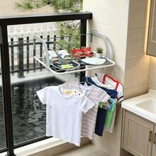 Multi-Scenario No-Drill Radiator Drying Rack, Foldable Balcony Railing Storage Shelf, Bathroom Mini Towel & Shoe Drying Rack - No-drill Wall Mount - View 5